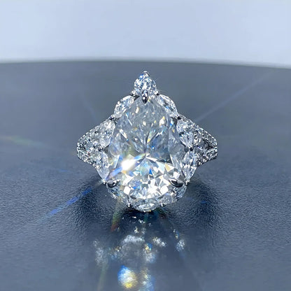 Anillo de plata de ley 925 marca MuShan, anillo formal de moissanita VVS para pareja, chapado en oro de 18K, joyería fina con patente MST