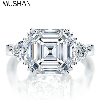 MuShan Jewelry 925 Sterling Silver Ring Wedding Band 5ct Moissanite Diamond Rings Jewelry D Color VVS1 Level GAR Cerfitiface