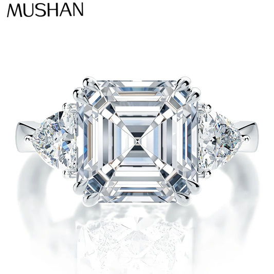 MuShan Jewelry 925 Sterling Silver Ring Wedding Band 5ct Moissanite Diamond Rings Jewelry D Color VVS1 Level GAR Cerfitiface