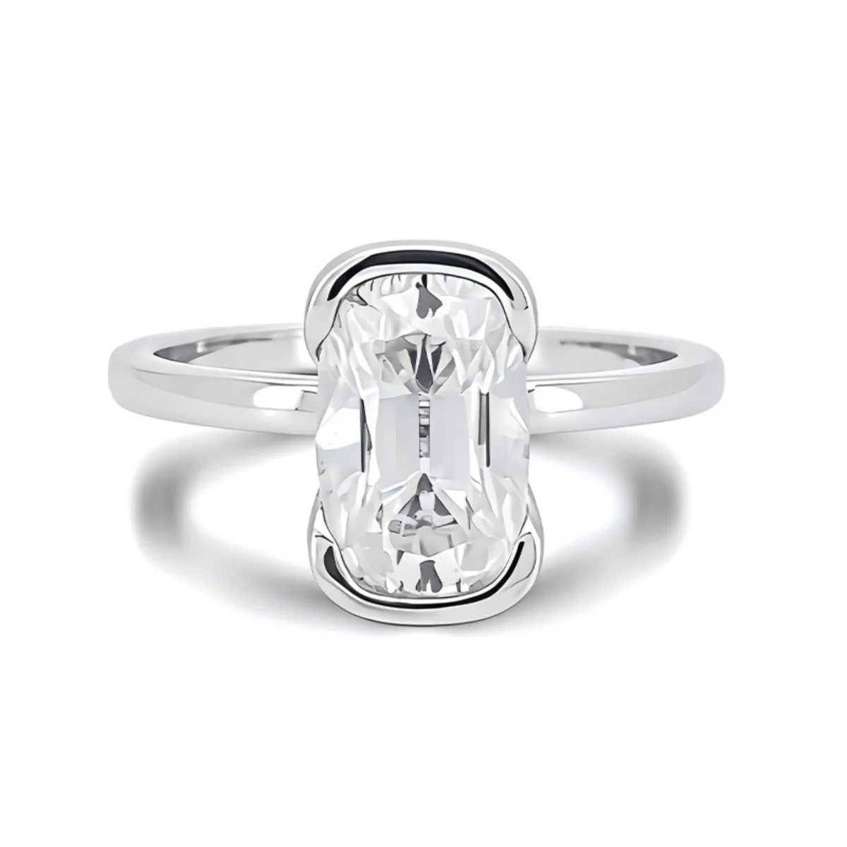 Anillo de banda de plata de ley 925 MUSHAN Luxury Jewelry para mujer, con diamante de moissanita y esmeralda, color D, certificado GRA, joyería fina