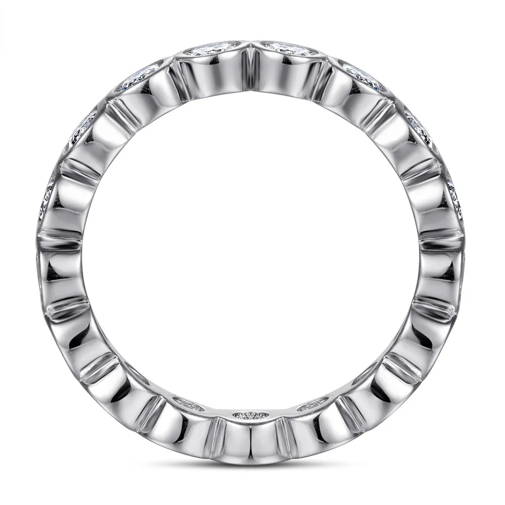 MuShan Brand Jewelry 925 Sterling Silver Ring Cubic Zirconia 5A Grade Round Casual for Bride Real Gold Plated Fine Jewelry Rings