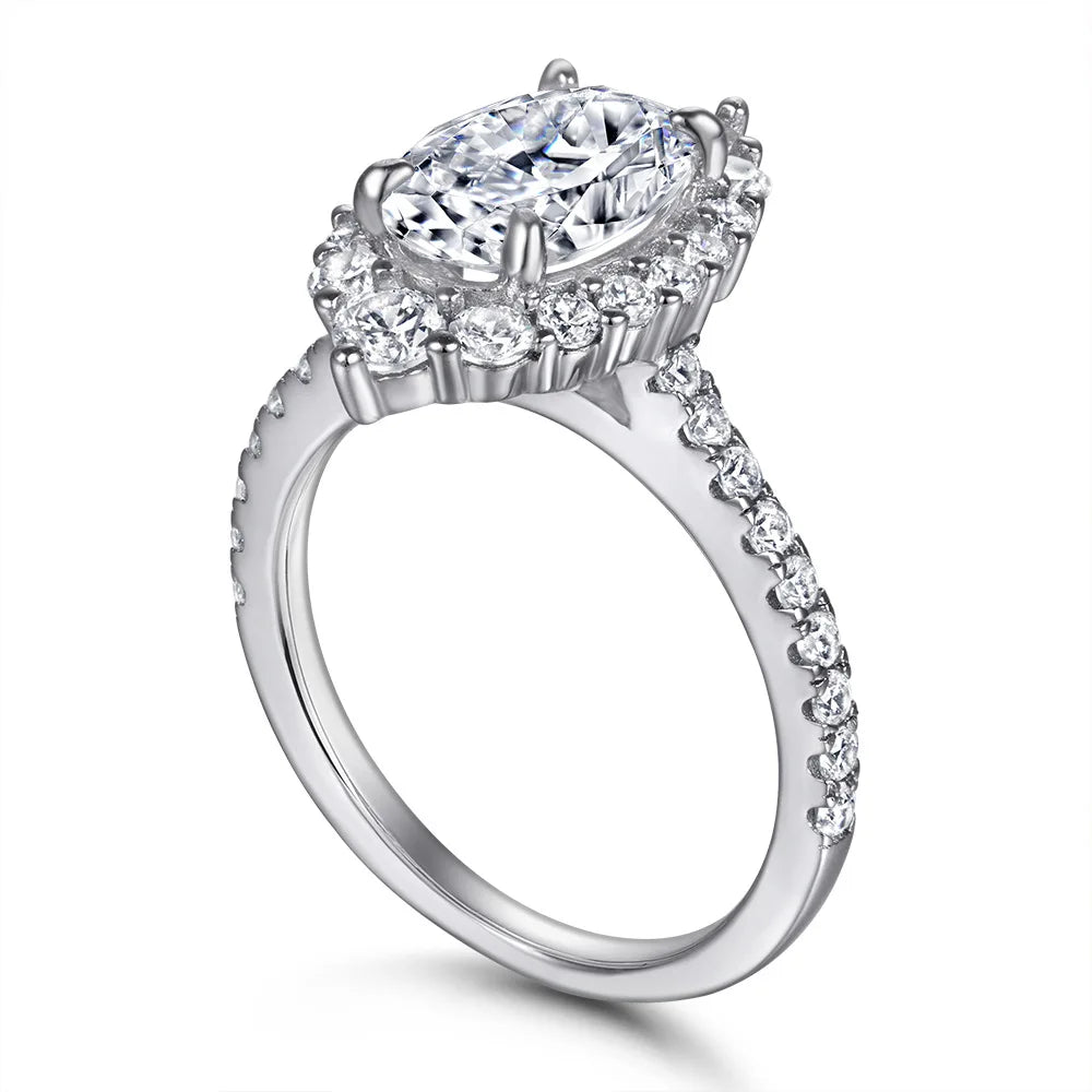 MuShan Brand Jewelry 925 Sterling Silver Ring Cubic Zirconia 7A Round Daytime Women 18K Real Gold Plated Fine Jewelry Rings
