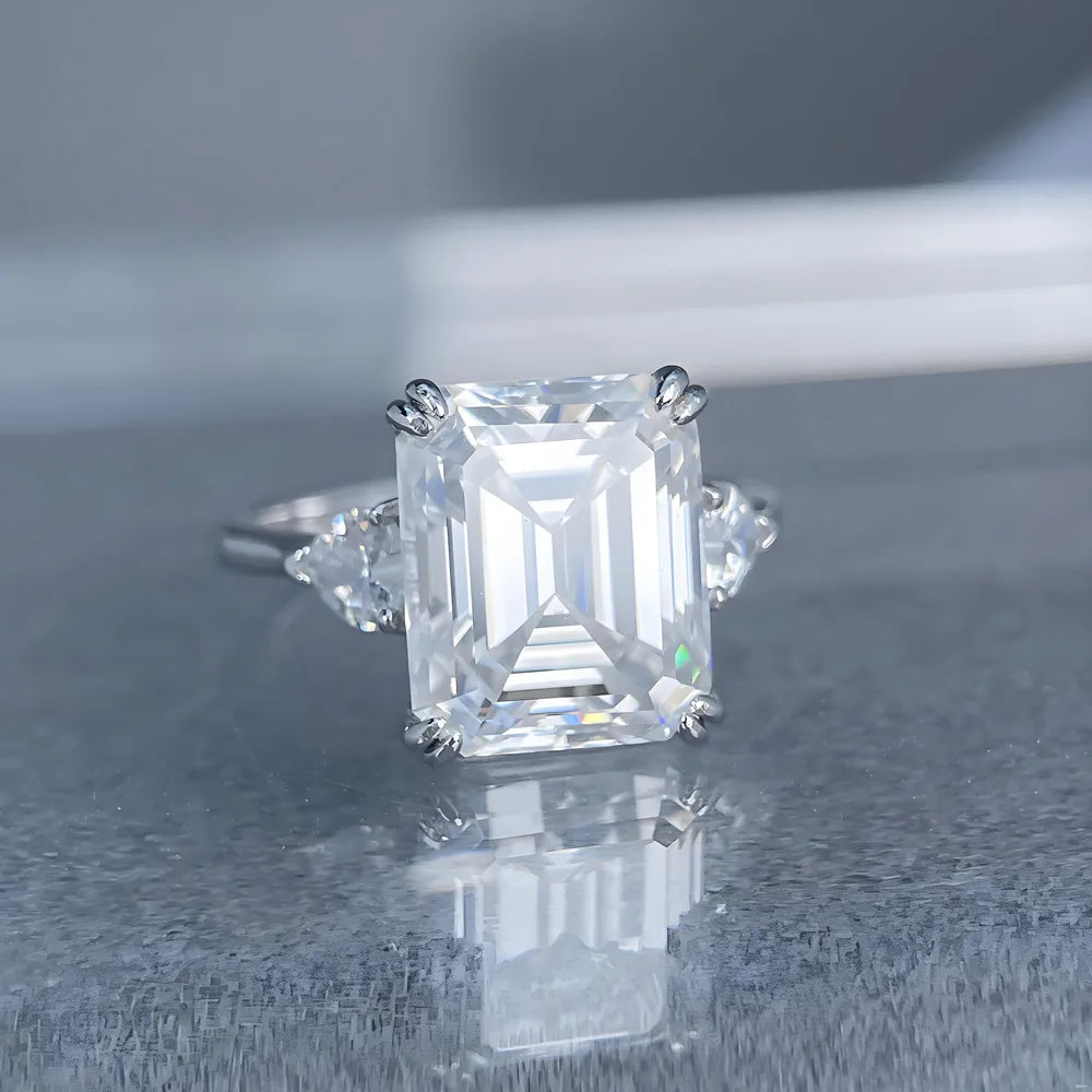 Bague en argent sterling 925 de la marque MuShan, anneau tendance avec moissanite VVS pour petite amie, plaqué or véritable 18 carats, bagues brevetées MST