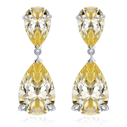 MuShan Jewelry 925 Sterling Silver Stud Earrings Dangle High Carbon Diamond Elegant Her Gift Women Earring Fine Jewelry