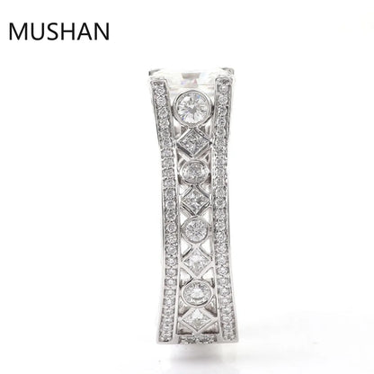 MUSHAN Luxury Custom 14K 18K Gold Rings Band Jewelry With Moissanite Diamond Lab Grown Gemstones Diamond Wedding Ring For Women