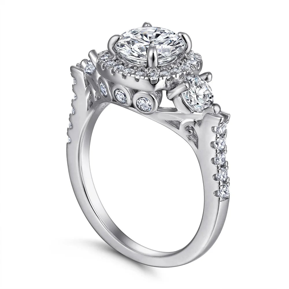 MuShan Jewelry 925 Sterling Silver Rings Bands Engagement Ring 5A Cubic Zirconia Valentine Delicate Anniversary  Women Gift