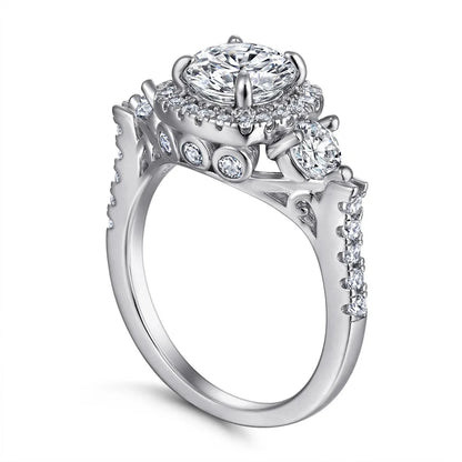 MuShan Jewelry 925 Sterling Silver Rings Bands Engagement Ring 5A Cubic Zirconia Valentine Delicate Anniversary  Women Gift