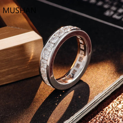 MUSHAN Luxury Custom 14K 18K Gold Rings Band Jewelry With Moissanite Diamond Lab Grown Gemstones Diamond Wedding Ring For Women