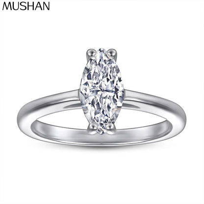 MuShan Jewelry 925 Sterling Silver Romantic Engagement Ring 7A Cubic Zirconia  Women Rings Bands Anniversary  Women Gift