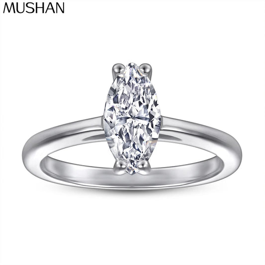 MuShan Jewelry 925 Sterling Silver Romantic Engagement Ring 7A Cubic Zirconia  Women Rings Bands Anniversary  Women Gift