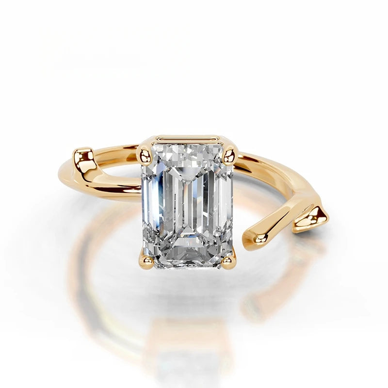 MuShan Brand Jewelry 925 Sterling Silver Rings VVS Moissanite Diamond Ring Ladies 18K Real Gold Plated MST Patent Jewellery