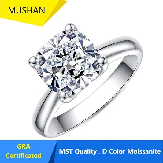MUHAN Luxury Jewelry  925 Sterling Silver Ring Wedding Band  Women GRA Certificate Moissanite Diamond Rings D Color Fine Jewelry