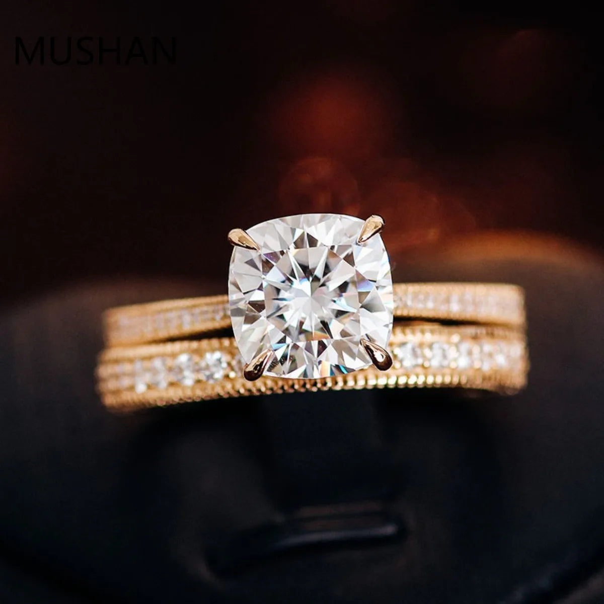 MUSHAN Anillos de lujo personalizados de oro de 14K y 18K, joyería con moissanita, diamantes de laboratorio y gemas, anillo de boda de diamantes para mujer