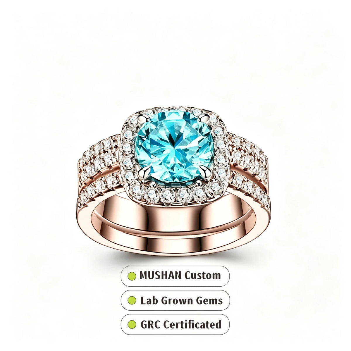 MUSHAN Custom Jewelry 925 Sterling Silver Ring Band 2ct Lab Grown Gemstones Ruby Emerald Sapphire Sunflower Rings Jewelry