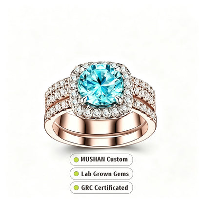 MUSHAN Custom Jewelry 925 Sterling Silver Ring Band 2ct Lab Grown Gemstones Ruby Emerald Sapphire Sunflower Rings Jewelry