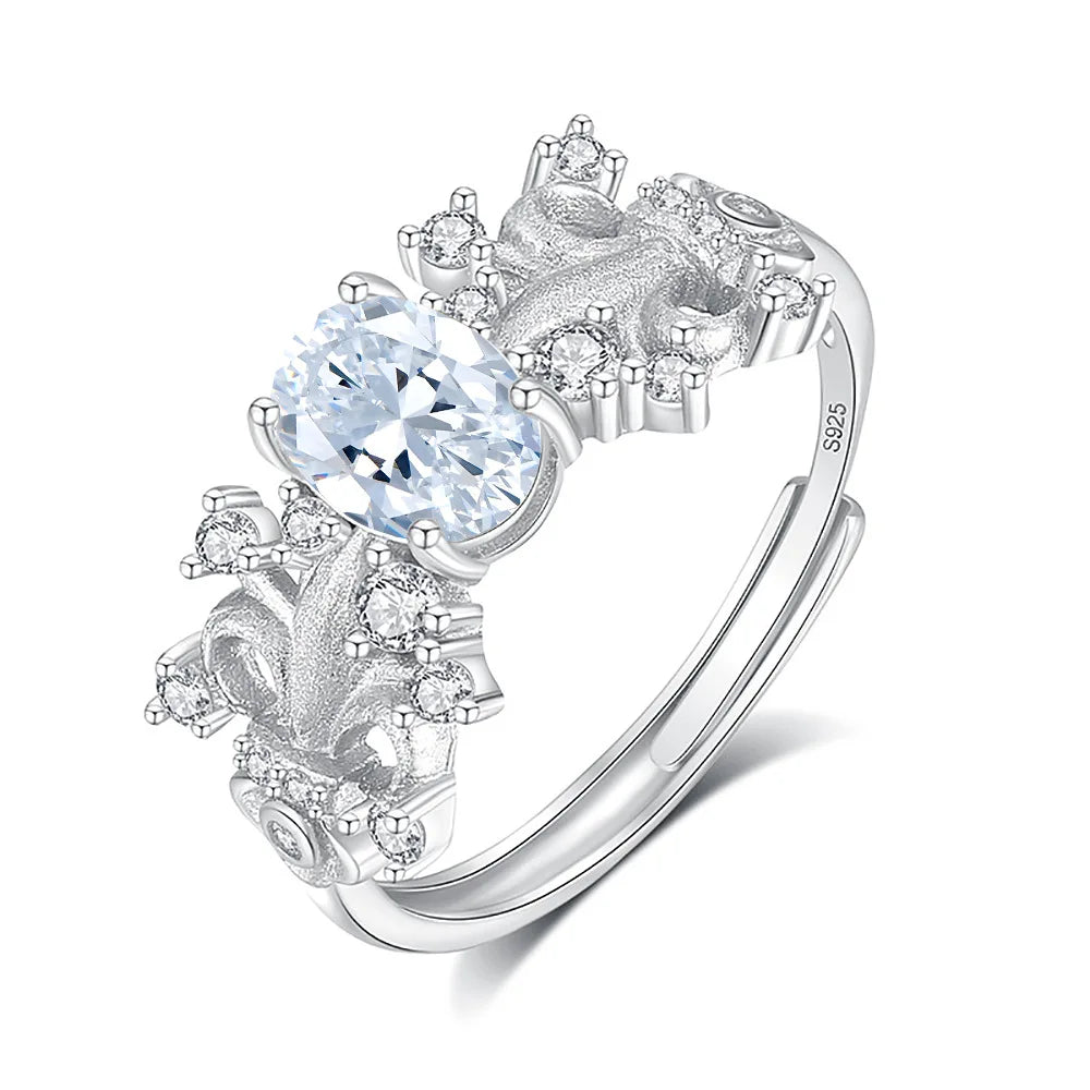 MuShan Jewelry 925 Sterling Silver Ring Wedding Band HCD Gemstones Wedding Bridal Statement Jewelry Women Rings Fine Jewelry