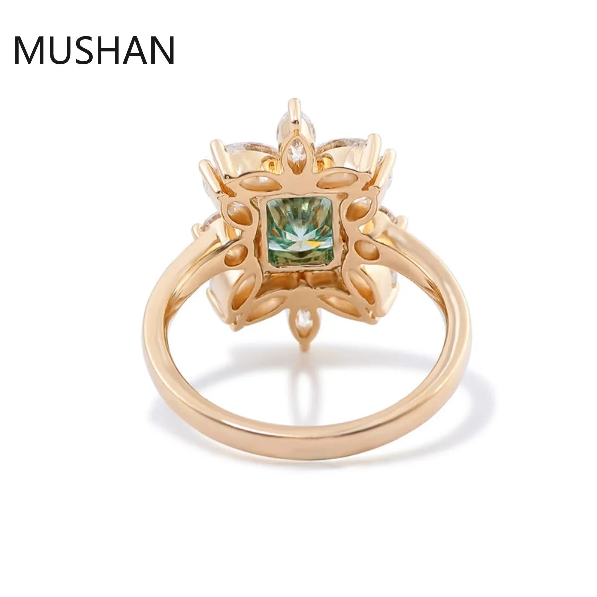 MUSHAN Luxury Custom 14K 18K Gold Rings Band Jewelry With Moissanite Diamond Lab Grown Gemstones Diamond Wedding Ring For Women