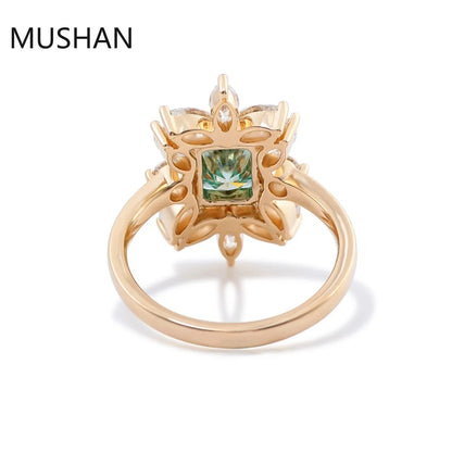 MUSHAN Luxury Custom 14K 18K Gold Rings Band Jewelry With Moissanite Diamond Lab Grown Gemstones Diamond Wedding Ring For Women