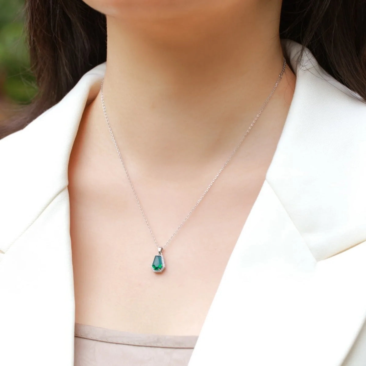 MUSHAN Luxury Jewelry 925 Sterling Silver Chain Pendant Necklace Lab Grown Emerald Ruby Gemstones Necklaces Pendants GRC Jewelry