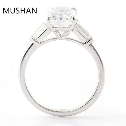 MUSHAN Luxury Custom 14K 18K Gold Rings Band Jewelry With Moissanite Diamond Lab Grown Gemstones Diamond Wedding Ring For Women