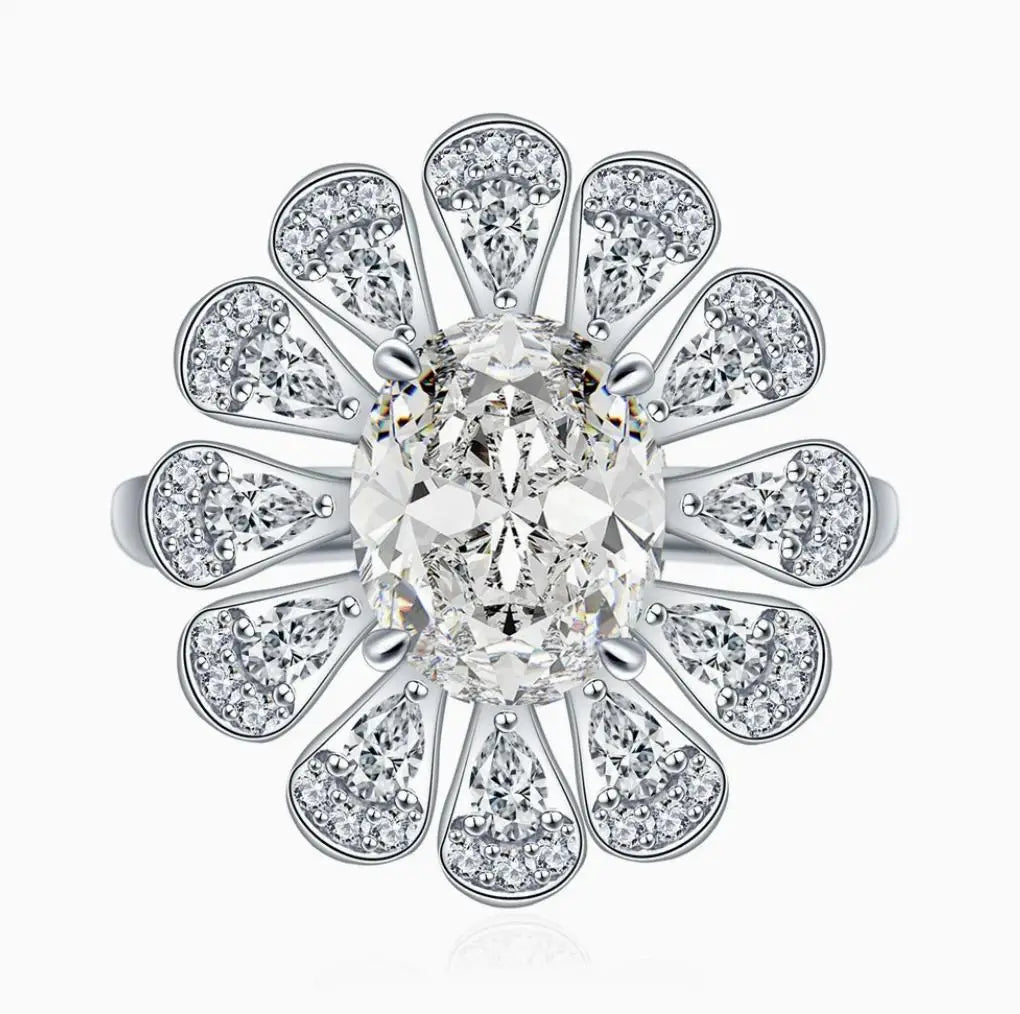 MUSHAN Luxury Jewelry 925 Sterling Silver Rings Bands For Women GRA Moissanite Diamond Zircon Gemstones Ring Fine Jewelry