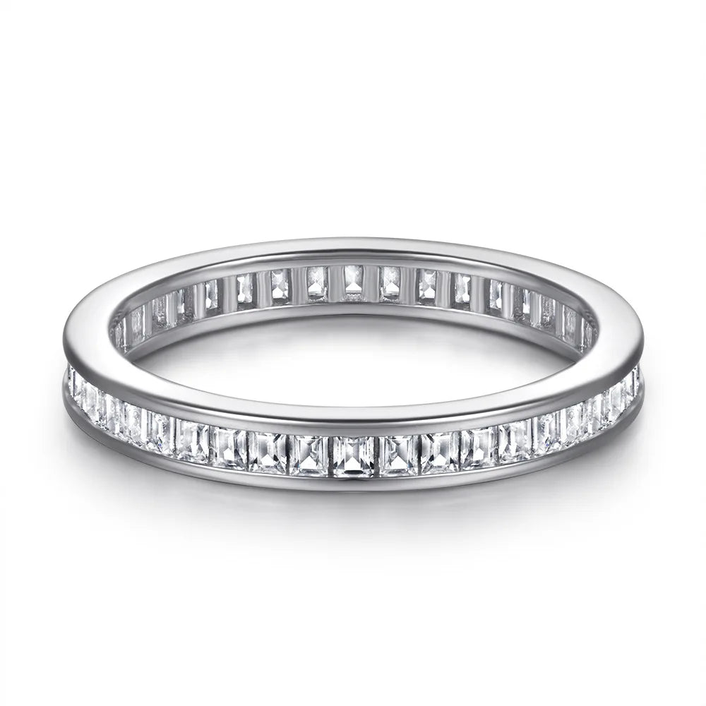 MuShan Jewelry 925 Sterling Silver Ring Wedding Band High Carbon Diamond Luxury Jewelry Bridal Jewelry Women Rings Fine Jewelry