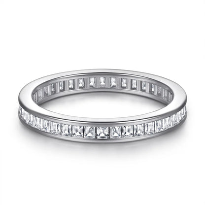 MuShan Jewelry 925 Sterling Silver Ring Wedding Band High Carbon Diamond Luxury Jewelry Bridal Jewelry Women Rings Fine Jewelry
