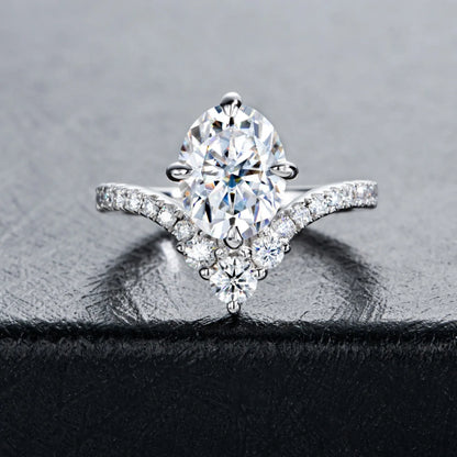 MUHAN Luxury Jewelry  925 Sterling Silver Ring Wedding Band  Women GRA Certificate Moissanite Diamond Rings D Color Fine Jewelry