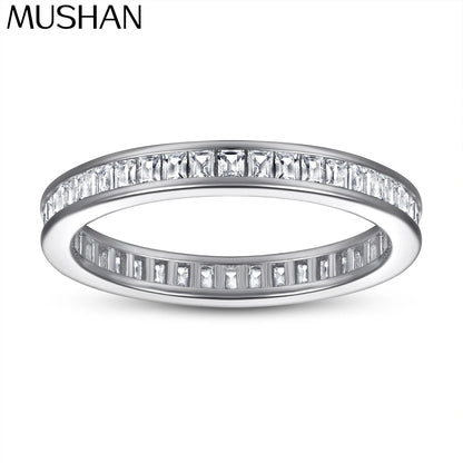 MuShan Jewelry 925 Sterling Silver Ring Wedding Band High Carbon Diamond Luxury Jewelry Bridal Jewelry Women Rings Fine Jewelry