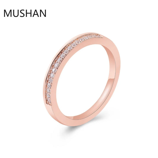 MUSHAN Luxury Custom 14K 18K Gold Rings Band Jewelry With Moissanite Diamond Lab Grown Gemstones Diamond Wedding Ring For Women