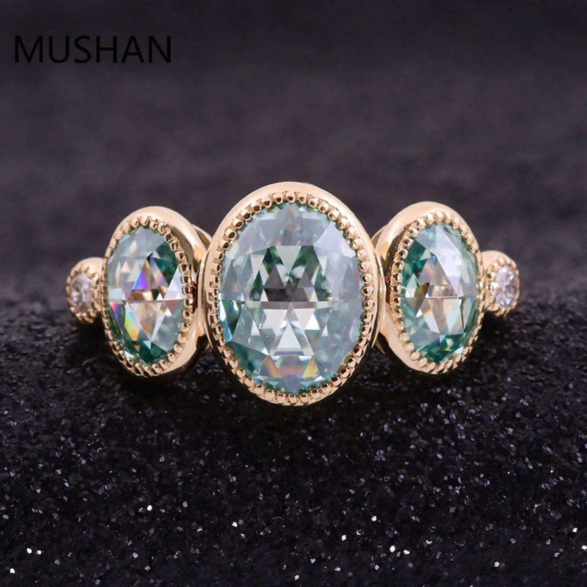 MUSHAN Luxury Custom 14K 18K Gold Rings Band Jewelry With Moissanite Diamond Lab Grown Gemstones Diamond Wedding Ring For Women