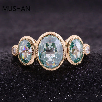MUSHAN Luxury Custom 14K 18K Gold Rings Band Jewelry With Moissanite Diamond Lab Grown Gemstones Diamond Wedding Ring For Women