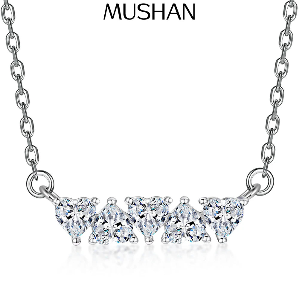 Collar tipo gargantilla de plata de ley 925 de MuShan Jewelry, cadena con diamantes HCD, regalo de aniversario, regalo del Día de la Madre, collares de joyería para mujer