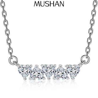 Collar tipo gargantilla de plata de ley 925 de MuShan Jewelry, cadena con diamantes HCD, regalo de aniversario, regalo del Día de la Madre, collares de joyería para mujer