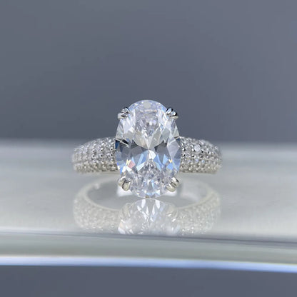 Anillo de compromiso de plata de ley 925 MuShan Jewelry con diamante de carbono de alta calidad, regalo de cumpleaños, joyería elegante, anillos para mujer, joyería fina