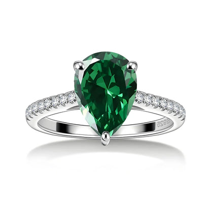 MuShan Jewelry 925 Sterling Silver Ring Wedding Band HCD Gemstones Cocktail Party Bachelorette Gift Women Rings Fine Jewelry