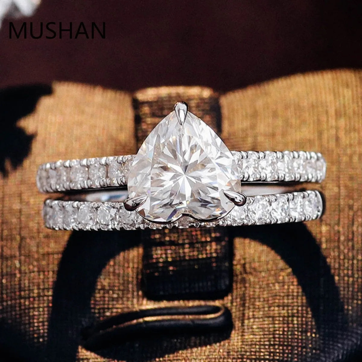 MUSHAN Luxury Custom 14K 18K Gold Rings Band Jewelry With Moissanite Diamond Lab Grown Gemstones Diamond Wedding Ring For Women