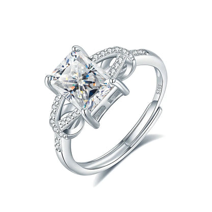 Anillo de plata de ley 925 de la marca MuShan, anillo de moissanita VVS para novia, chapado en oro de 18K, joyería con patente MST