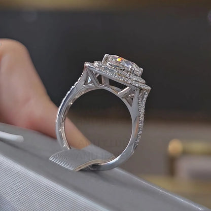 MUHAN Luxury Jewelry  925 Sterling Silver Ring Wedding Band  Women GRA Certificate Moissanite Diamond Rings D Color Fine Jewelry