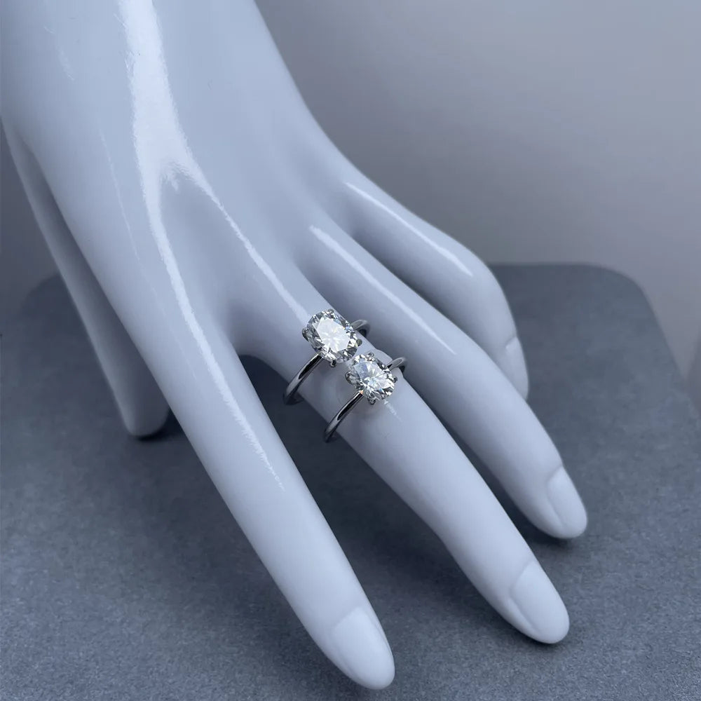 Anillo de joyería de lujo MuShan de plata de ley 925, elegante anillo de moissanita VVS para prometida, chapado en oro real de 18 quilates, joyería con patente MST