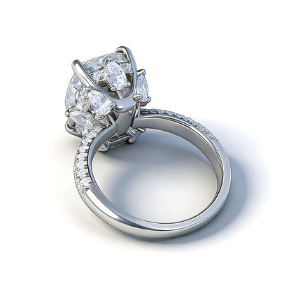 MUSHAN Luxury Jewelry925 Sterling Silver Ring Moissanite Handmade Ring for Women 18K Real Gold Plated MST Patent Jewellery