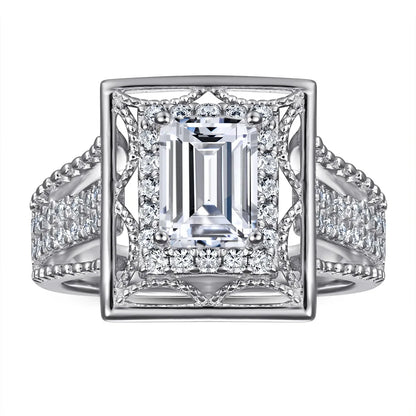 MuShan Jewelry 925 Sterling Silver Rings Bands Engagement Ring 7A Cubic Zirconia Romantic Delicate Anniversary  Women Gift