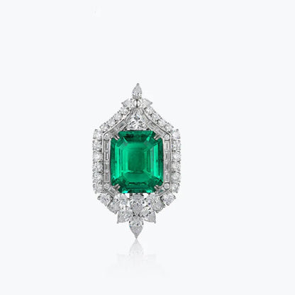 Collier MuShan Brand Jewelry en argent sterling 925 avec rubis de synthèse taille Asscher, plaqué or 18 carats, idéal pour un usage quotidien ou comme cadeau d'anniversaire pour femme