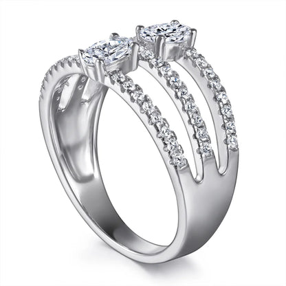 MuShan Designer Jewelry 925 Sterling Silver Ring Zircon 5A Grade Triangle Formal for Bride Real Gold Plated Fine Jewelry Rings