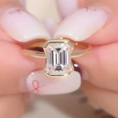 MUSHAN Joyería a medida, anillos de oro de 10k, 14k, 18k y platino, anillos de boda de lujo para mujer con diamante moissanita color D VVS1.
