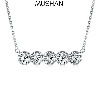 MuShan Jewelry 925 Sterling Silver Necklace Pendant Chain HCD Diamonds Mother Day Gift Girlfriend Gift Women Necklaces Jewelry