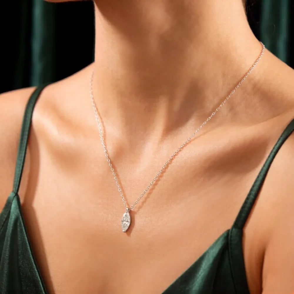 MuShan Luxury Jewelry 925 Sterling Silver Necklace 18IN Heart Moissanite Easter 18K Gold Plated for Her MST Patent 18INs