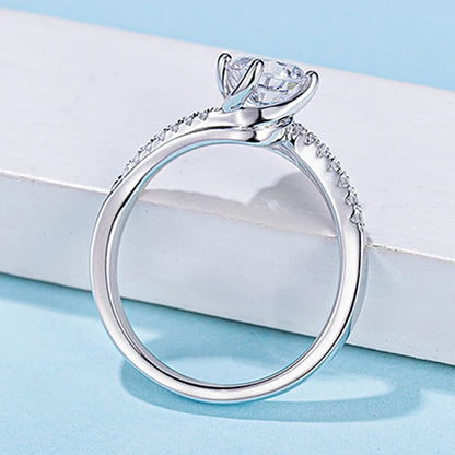 MuShan Jewelry 925 Sterling Silver Ring Moissanite D Color VVS Luxury Winsome Pear 925 Sterling Silver Rings Diamond Accessories
