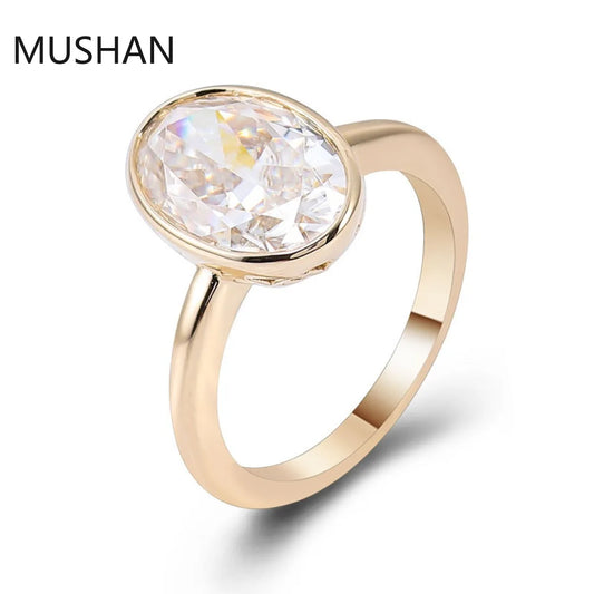 MUSHAN Luxury Custom 14K 18K Gold Rings Band Jewelry With Moissanite Diamond Lab Grown Gemstones Diamond Wedding Ring For Women