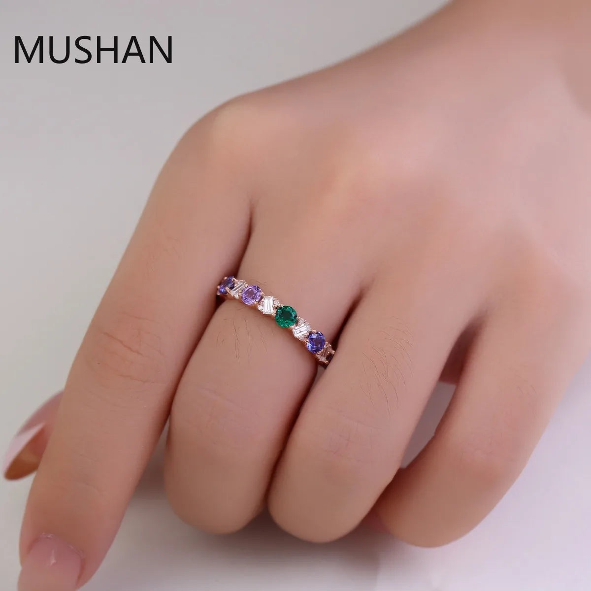 MUSHAN Luxury Custom 14K 18K Gold Rings Band Jewelry With Moissanite Diamond Lab Grown Gemstones Diamond Wedding Ring For Women